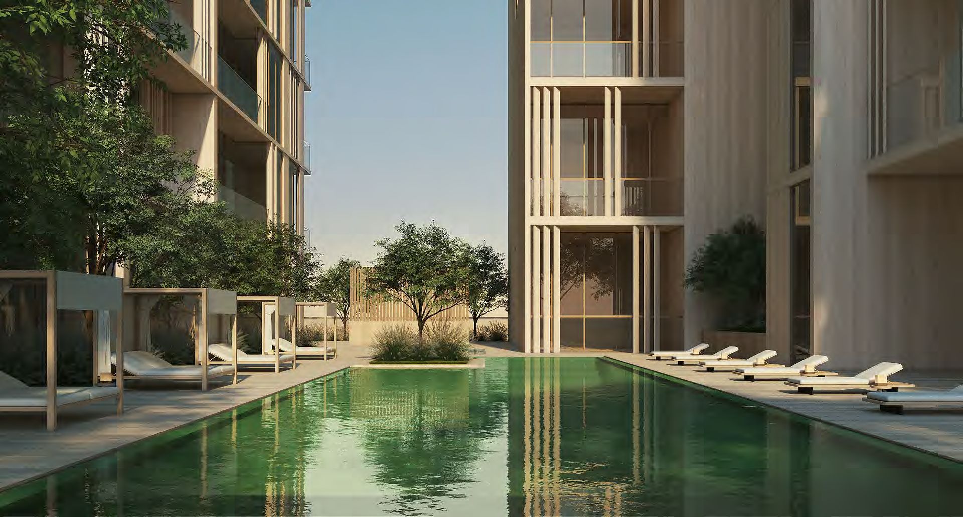 Leisure pool among the JAD 288 buildings